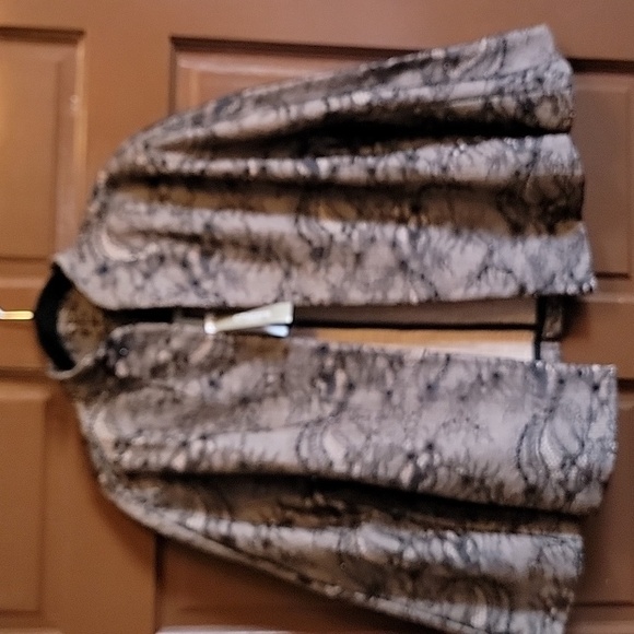 Chico's Jackets & Blazers - Chico's-Tan jkt with blk lace and beading with 3/4 sleeves Size 1=M. NWT.